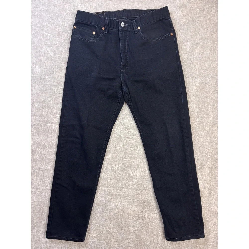 Vintage Levis 501 Black Denim Jeans Made in USA Straight Leg Mens 32x28